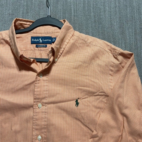 Ralph Lauren Other - Ralph Lauren Mens Classic Fit Orange Houndstooth Button Down Shirt Large L